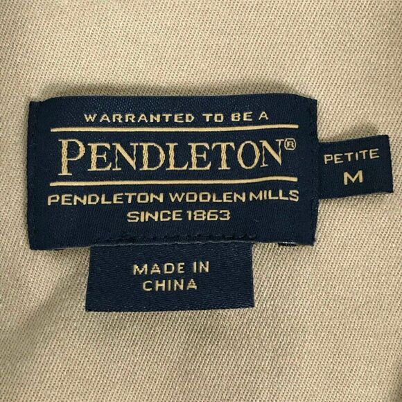 Pendleton Malin Snap Front Jacket Women's Medium Petite Tan Pockets Stretch - Picture 5 of 10